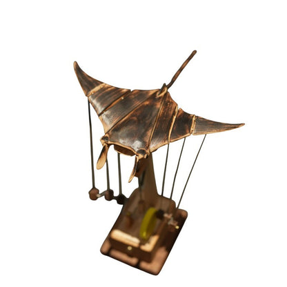 Handcrafted Wooden Manta Ray Automaton