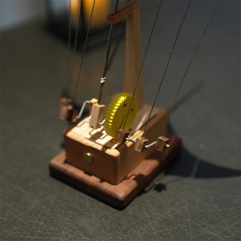 Handcrafted Wooden Manta Ray Automaton